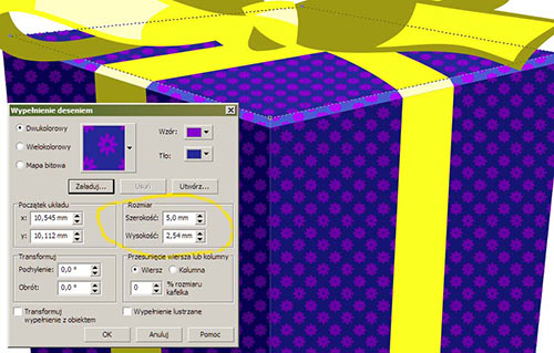 Grafik pokazuje jwykorzystanie programu Corel Draw
